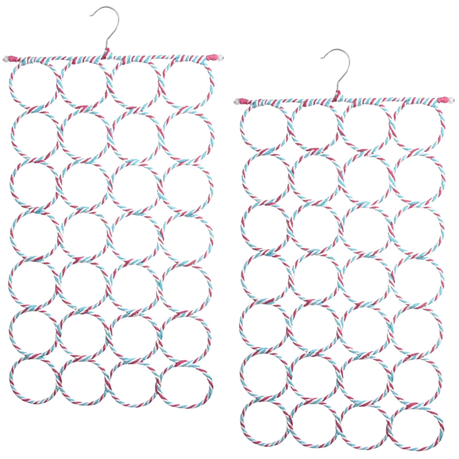 2x 24 Hole Scarf Hanger Holder Storage Tie Belt Scarf Organiser Space Saver V563-11163-2PCS