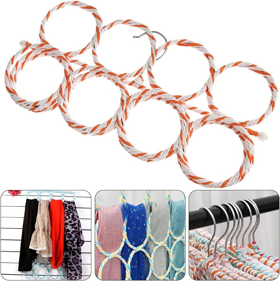 2x 24 Hole Scarf Hanger Holder Storage Tie Belt Scarf Organiser Space Saver V563-11163-2PCS