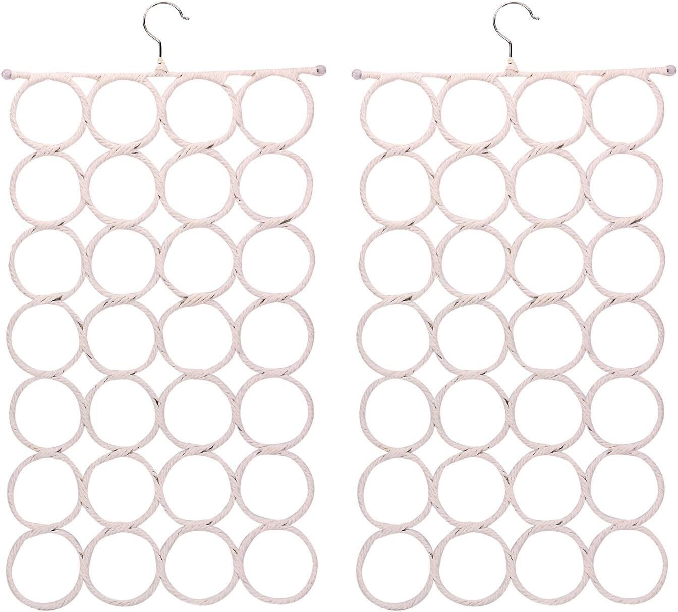 2x 24 Hole Scarf Hanger Holder Storage Tie Belt Scarf Organiser Space Saver V563-11163-2PCS