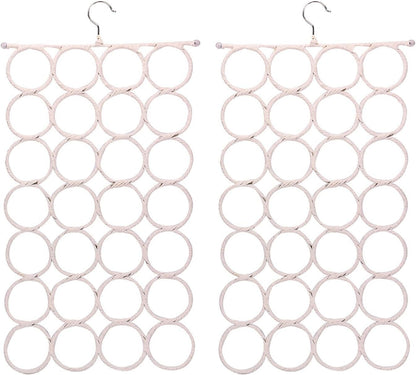 2x 24 Hole Scarf Hanger Holder Storage Tie Belt Scarf Organiser Space Saver V563-11163-2PCS