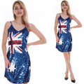 Womens Australia Flag Sequin Dress Australian Day Aussie Oz Costume V563-12084