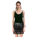 Adult Sequin Fringe Skirt w/ Adjustable Tie Costume Party in Black V563-12088-01