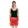 Adult Sequin Fringe Skirt w/ Adjustable Tie Costume Party in Red V563-12088-03