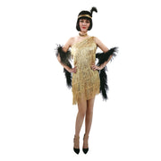 Ladies Flapper Costume Charleston Gatsby Chicago Fancy Dress Party 1920s 20s - Gold V563-12099