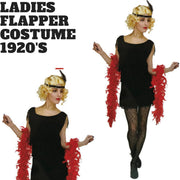 Ladies Flapper Costume Charleston Gatsby Chicago Fancy Dress Party 1920s 20s - Black V563-12100