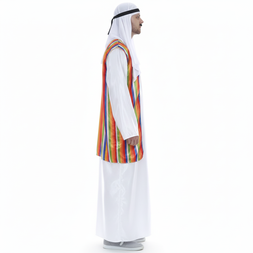 Arabian Man Costume Middle Eastern Party Sheik Dress Arab Pilgrim Sultan V563-12103