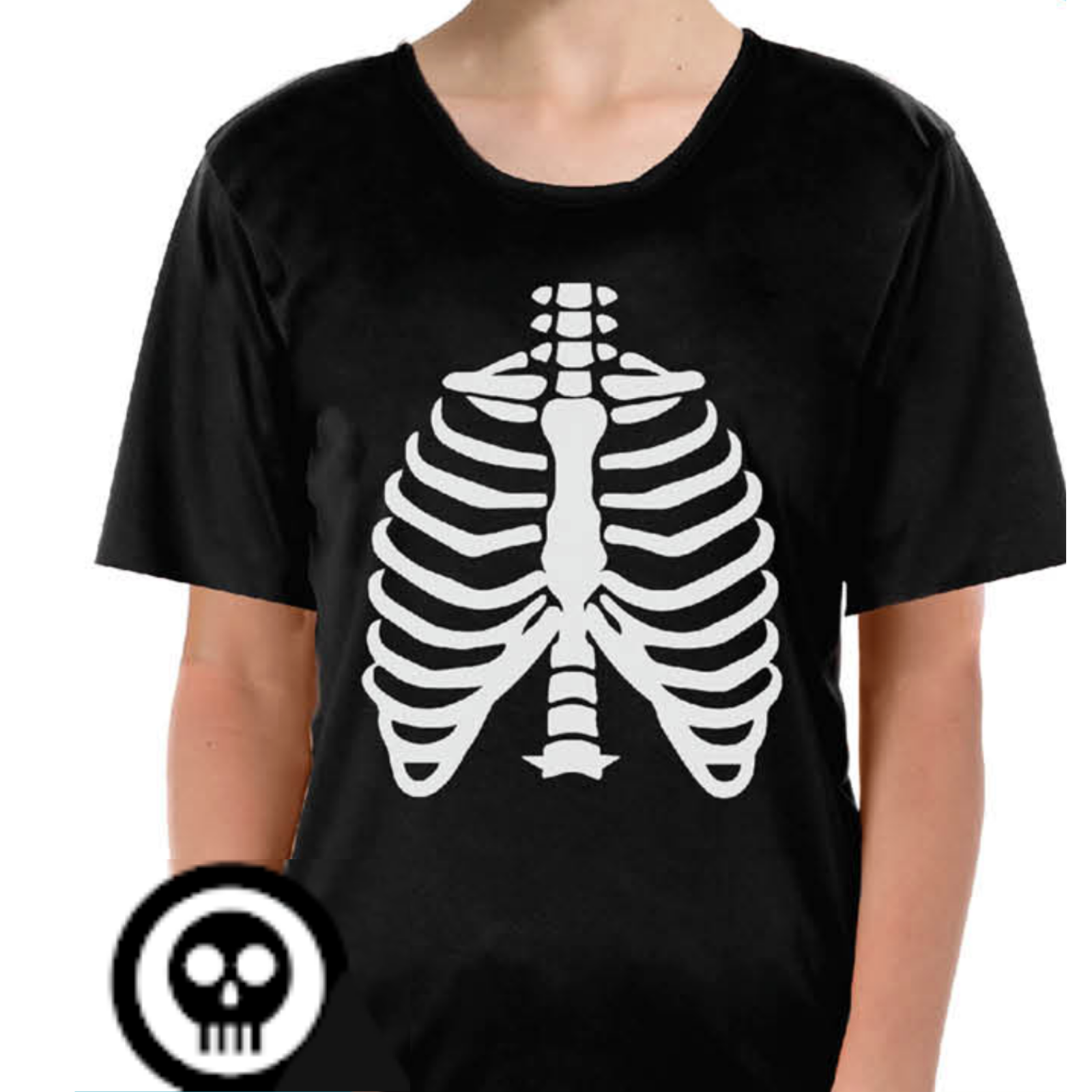 Adult Mens Womens Skeleton T Shirt Top Day Of The Dead Halloween Bones - L V563-12162-03
