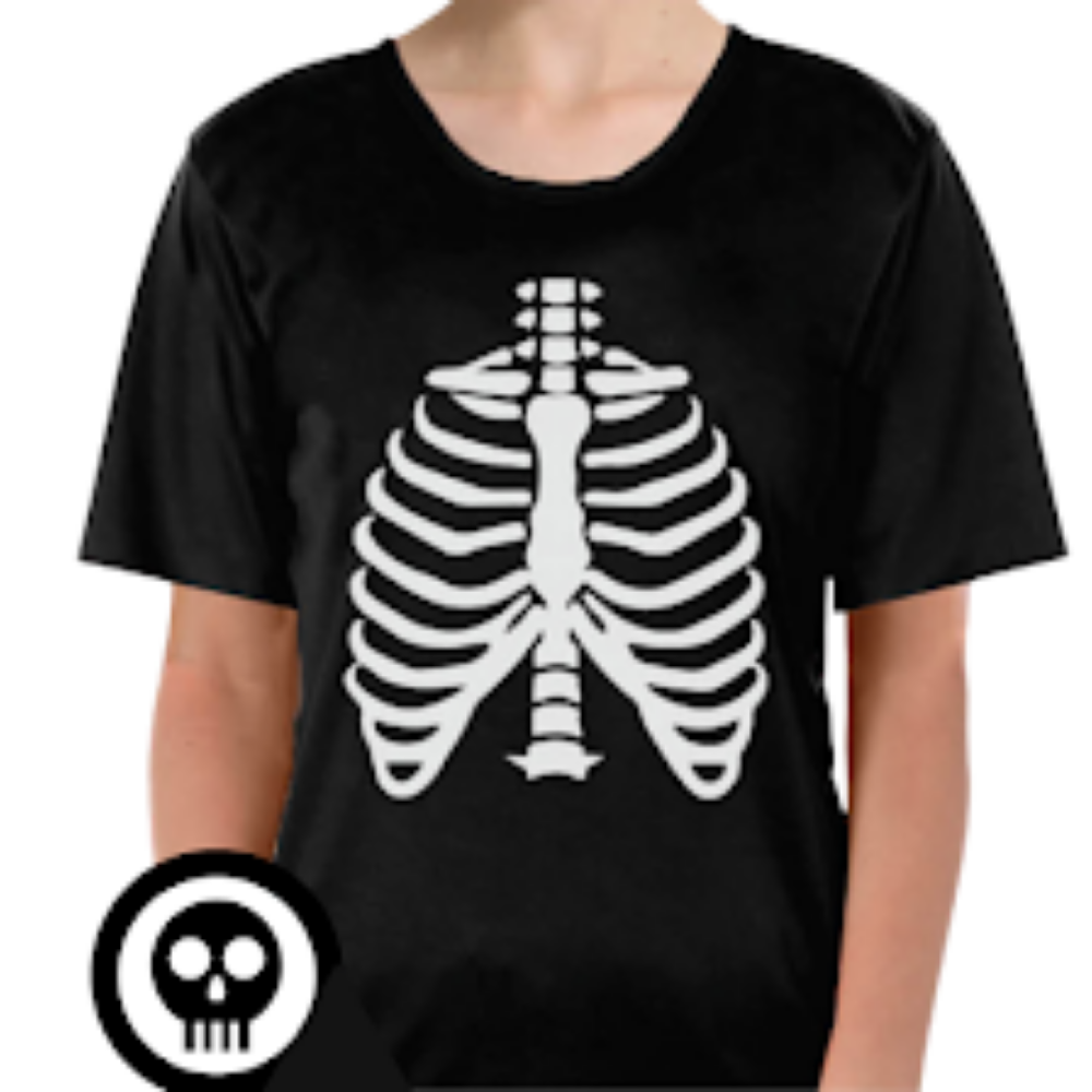 Adult Mens Womens Skeleton T Shirt Top Day Of The Dead Halloween Bones - L V563-12162-03