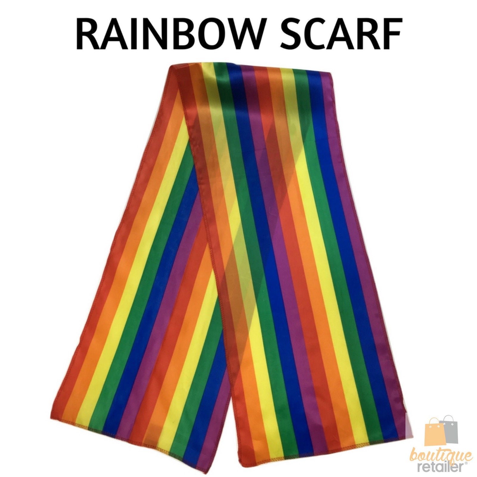 GAY PRIDE RAINBOW SCARF Wrap Holiday Parade Gift Lesbian LGBT V563-12173