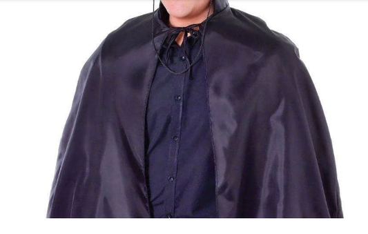 Black Adult Cape Costume Halloween Cloak Bandit Vampire Witch Wizard Fancy Dress V563-12176