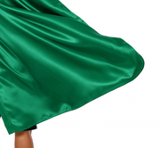 LONG CAPE Costume Cloak Halloween Fancy Dress Coat Jacket Superhero - Green V563-12179-GREEN