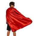 LONG CAPE Costume Cloak Halloween Fancy Dress Coat Jacket Superhero - Red V563-12179-RED