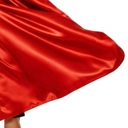 LONG CAPE Costume Cloak Halloween Fancy Dress Coat Jacket Superhero - Red V563-12179-RED