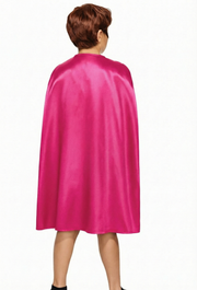 MEDIUM CAPE Kids Childrens Party Costume Vampire Halloween Coat School Team - Hot Pink V563-12180-HOTPINK