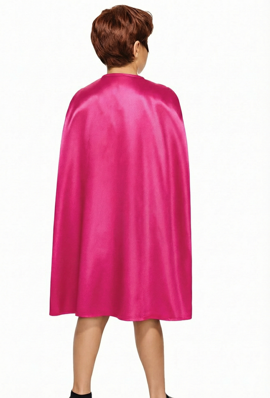 MEDIUM CAPE Kids Childrens Party Costume Vampire Halloween Coat School Team - Hot Pink V563-12180-HOTPINK