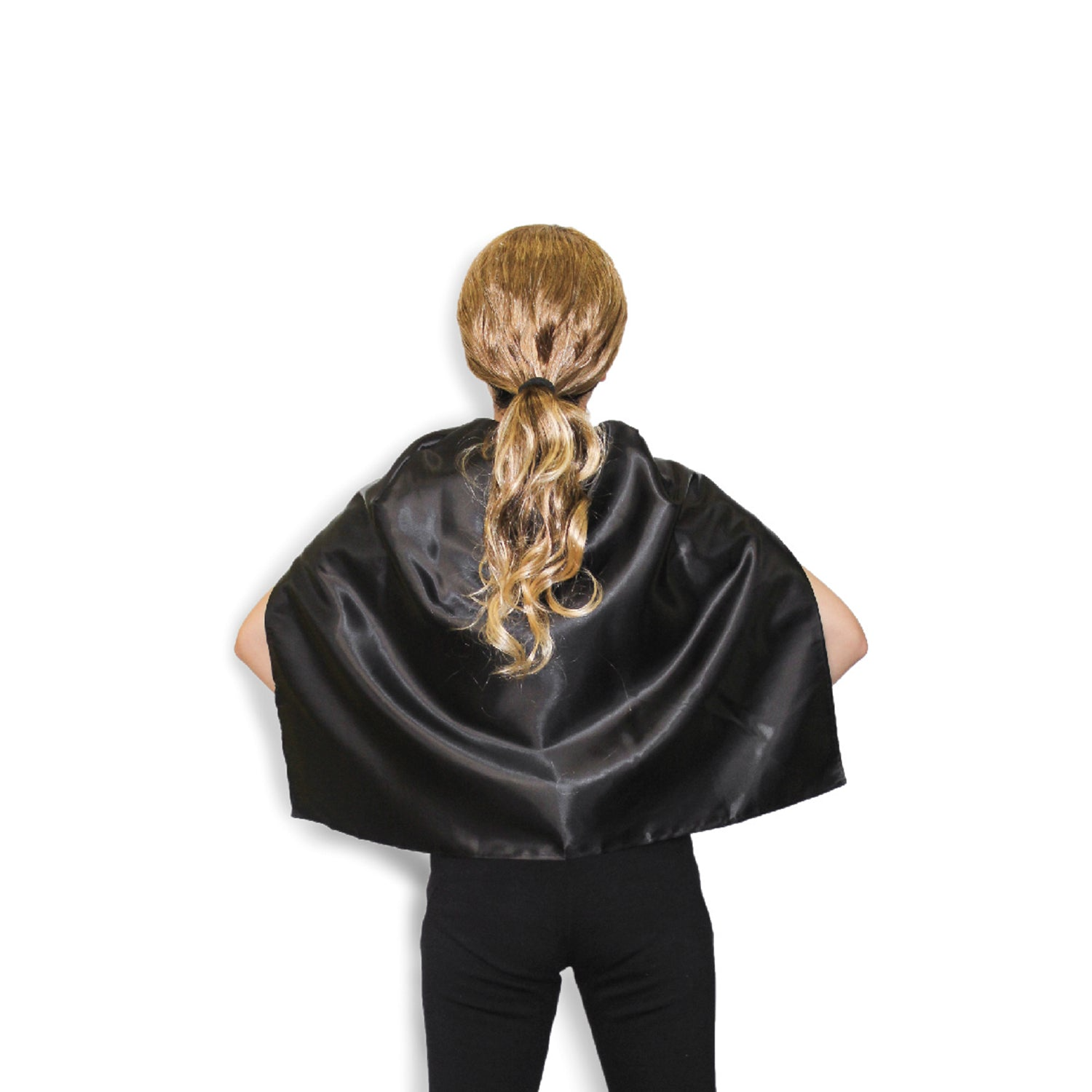 SHORT CAPE Kids Childrens Party Costume Vampire Coat School Team Colours - Black V563-12181-BLK