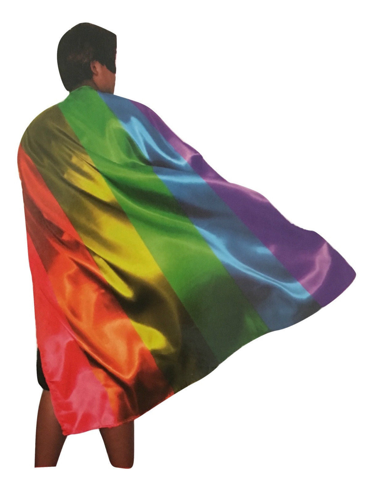 140cm DELUXE RAINBOW CAPE Party Fancy Dress Costume Adult Size Pride V563-12182