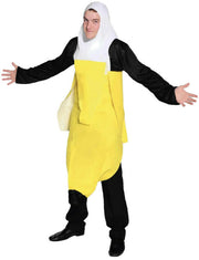 ADULT PEELED BANANA COSTUME Outfit Dress Up Party Halloween Funny Fruit V563-12530