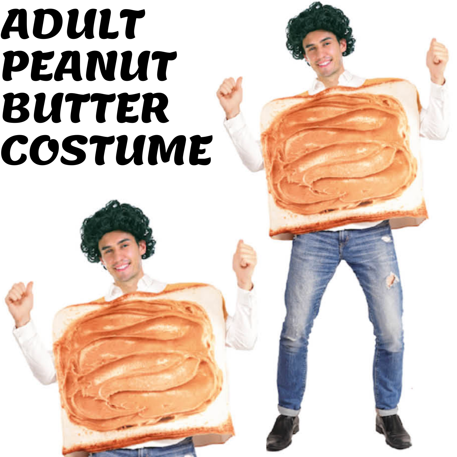 Adult Peanut Butter Costume Halloween Oktoberfest Sandwich Party Funny Outfit V563-12860