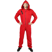 Salvador Dali La Casa De Papel Money Heist Red Jumpsuit Mask Costume Hoodie - L/XL (175cm - 185cm) V563-12867-L_XL