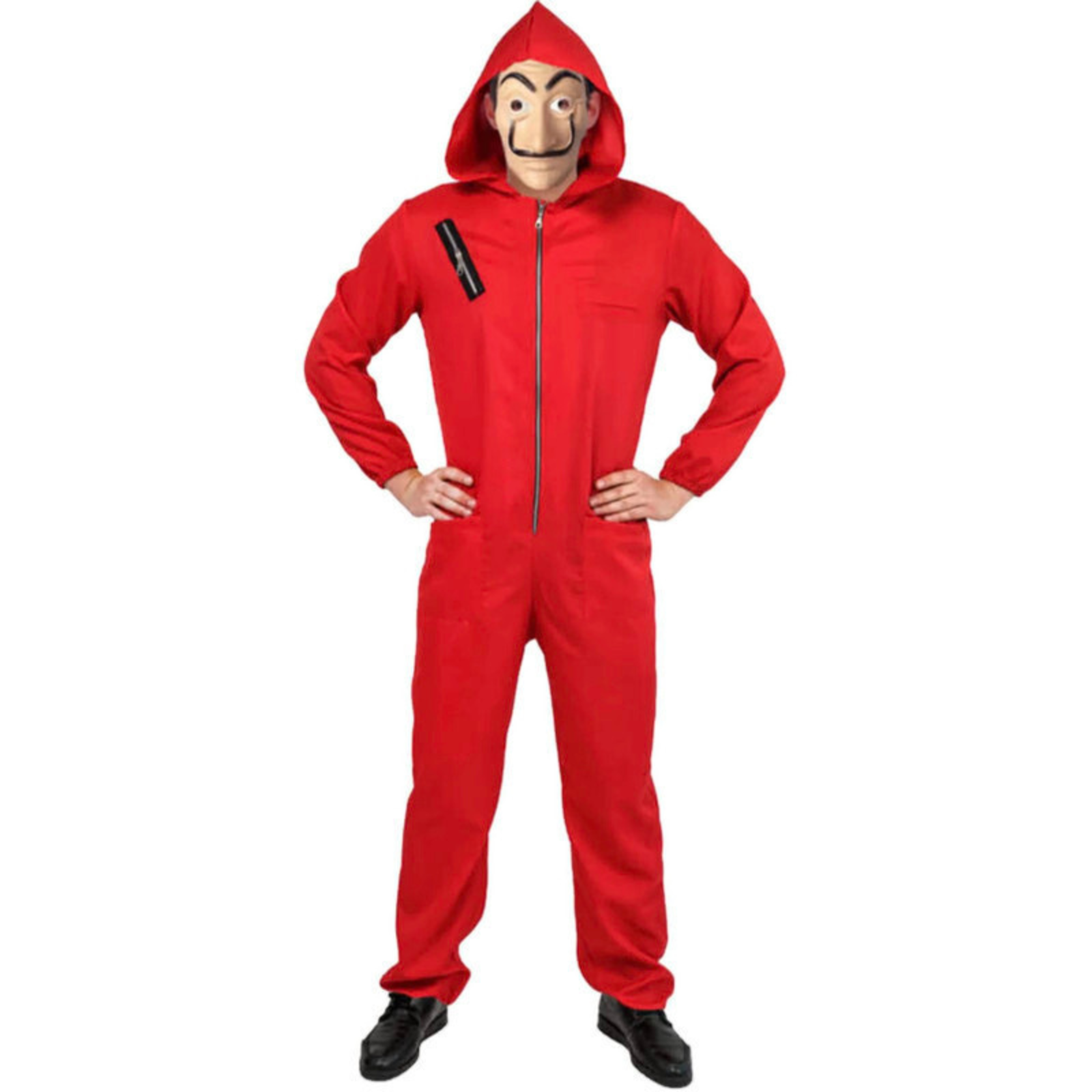 Salvador Dali La Casa De Papel Money Heist Red Jumpsuit Mask Costume Hoodie - S/M (165cm - 175cm) V563-12867-S_M