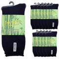 12 Pairs PREMIUM BAMBOO SOCKS Mens Heavy Duty Thick Work Socks Cushion BULK - Navy Blue - 11-14 V563-12BSOX-NVYBLU-SIZE11-14