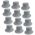 12x GLITTER TOP HAT Fancy Party Plastic Costume Tall Cap Fun Dress Up BULK - Silver V563-12GLTRTOPHAT-SLV
