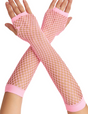 12x Long Elbow Length Fishnet Gloves Fingerless 70s 80s Womens Costume Party Bulk in Light Pink V563-12PCS-18500-LIGHTPINK