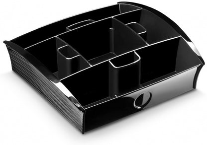 CEP Tea Coffee Storage Home Office Organizer Organiser Distributor Tray - Black V563-1300