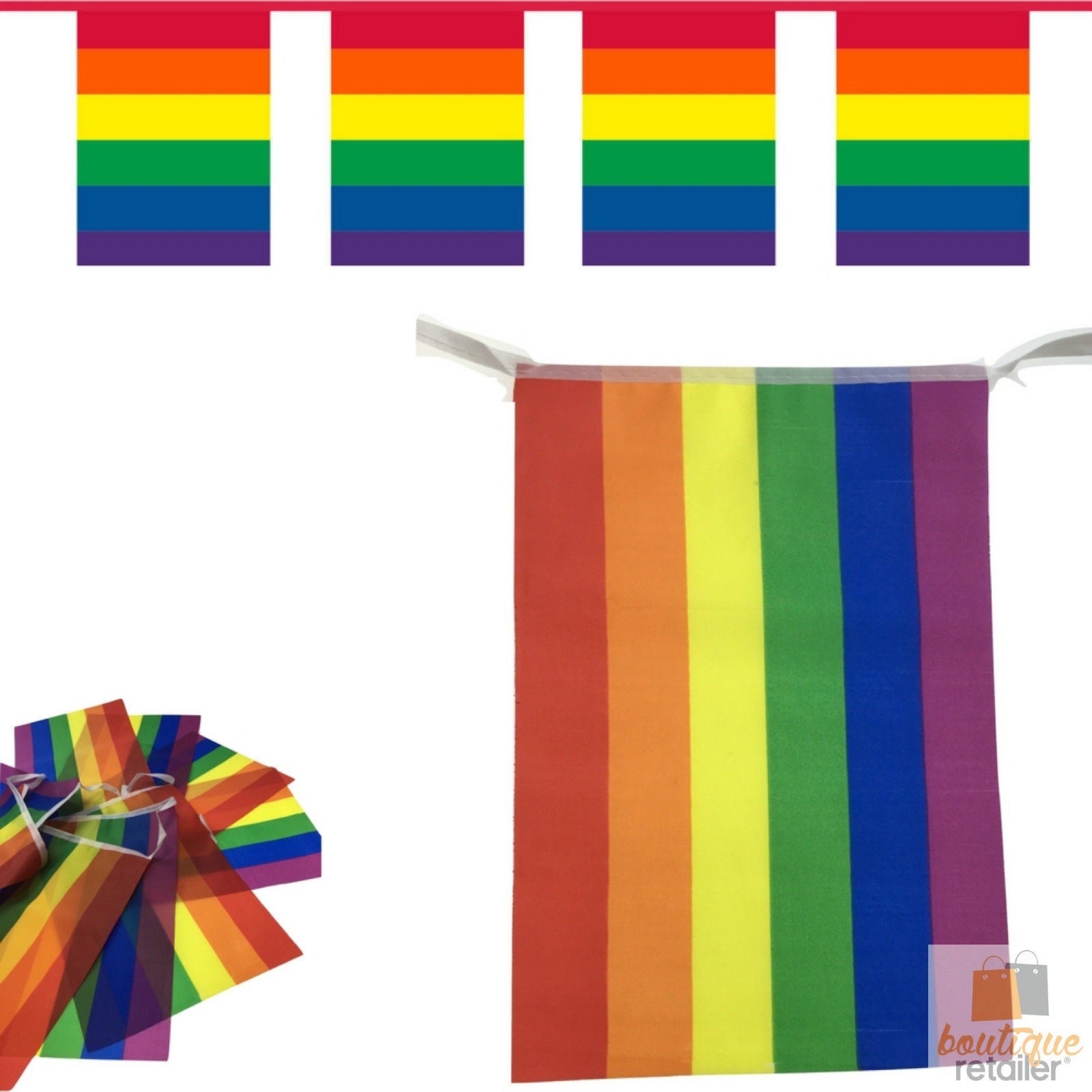 3.6m RAINBOW BUNTING FLAG Party Banner Birthday Market Stall Flags Decor Pride V563-13034-1PK