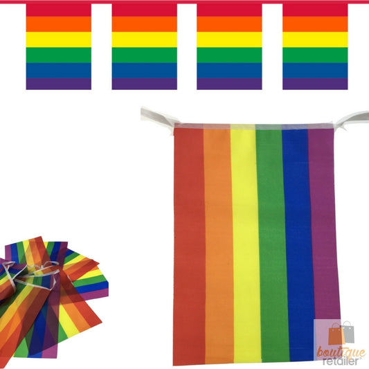 3.6m RAINBOW BUNTING FLAG Party Banner Birthday Market Stall Flags Decor Pride V563-13034-1PK