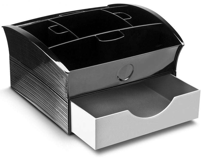 CEP Deluxe Tea Coffee Storage Home Office Organiser Distributor Tray - Black V563-1310