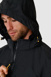 Caterpillar Mens Waterproof Zip Jacket w Hood Chinook CAT Winter Ski in Black - 3XL V563-1310017-016_BLK-3XL