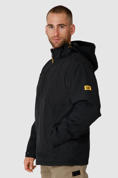 Caterpillar Mens Waterproof Zip Jacket w Hood Chinook CAT Winter Ski in Black - 3XL V563-1310017-016_BLK-3XL