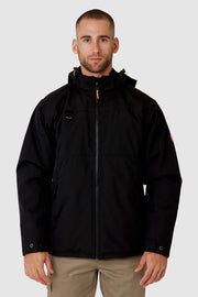 Caterpillar Mens Waterproof Zip Jacket w Hood Chinook CAT Winter Ski in Black - 3XL V563-1310017-016_BLK-3XL