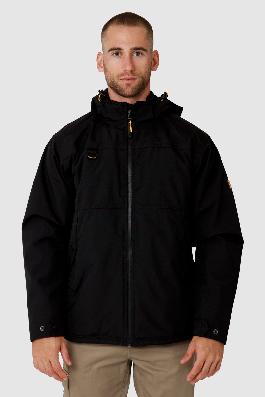 Caterpillar Mens Waterproof Zip Jacket w Hood Chinook CAT Winter Ski in Black - 3XL V563-1310017-016_BLK-3XL