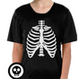Childrens Skeleton Top Scary Kids Dress Up Halloween Book Week Bones T Shirt - S (4-6 Years Old) V563-13220-01