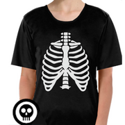 Childrens Skeleton Top Scary Kids Dress Up Halloween Book Week Bones T Shirt - M (7-9 Years Old) V563-13220-02