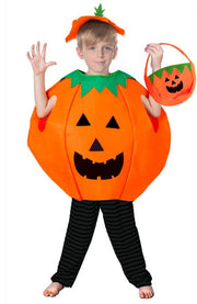 KIDS PUMPKIN COSTUME Halloween Unisex Fancy Dress Up Party Orange Vegetable V563-13232