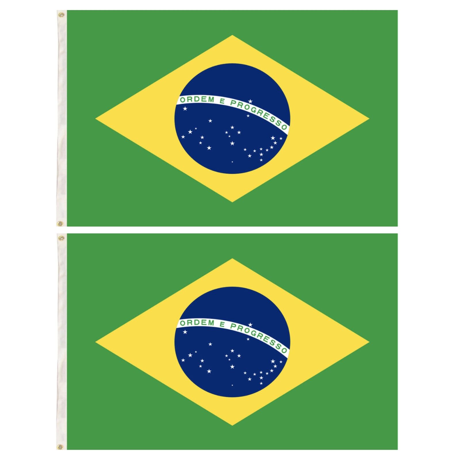 2x Brazil Country Flags Heavy Duty Brasil World Cup Brazilian - 150cm x 90cm V563-13244_2X