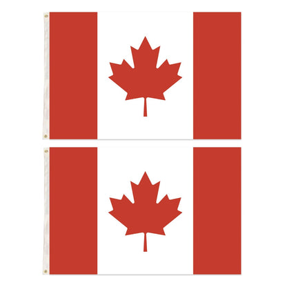 2x Canada Country Flags Heavy Duty Canadian Maple Leaf - 150cm x 90cm V563-13245_2X