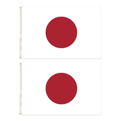 2x Japan Country Flags Japanese Heavy Duty - 150cm x 90cm V563-13247_2X