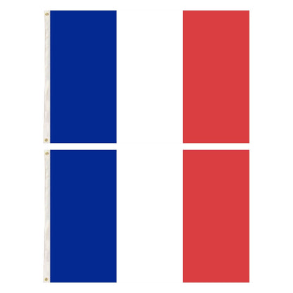 2x France Country Flags French Heavy Duty - 150cm x 90cm V563-13248_2X