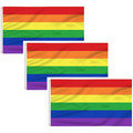 3x DELUXE RAINBOW GAY PRIDE FLAG Banner 150x90cm 3x5ft w Metal Eyelets BULK V563-13250-3PCS