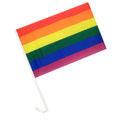 RAINBOW CAR FLAG w Window Clip Flags Australia Day 30cm x 45cm LGBT Gay Pride V563-13251-1PK