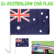 2x AUSTRALIA CAR FLAG with Window Clip Flags Australia Day 30cm x 45cm V563-13264-2PK