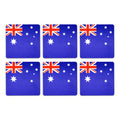 6pcs AUSTRALIA FLAG COASTERS Placemat Table Drinks Wine Beer Holder Souvenir V563-13270-1PK