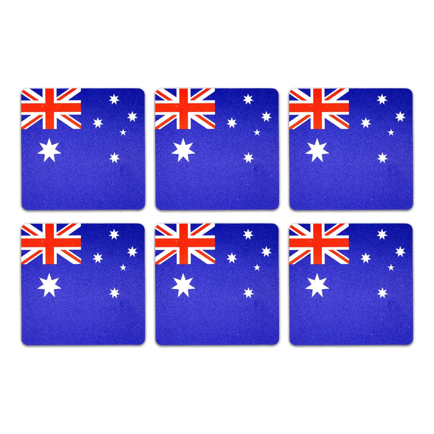 6pcs AUSTRALIA FLAG COASTERS Placemat Table Drinks Wine Beer Holder Souvenir V563-13270-1PK