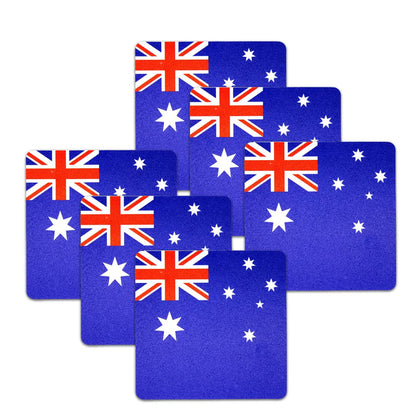 6pcs AUSTRALIA FLAG COASTERS Placemat Table Drinks Wine Beer Holder Souvenir V563-13270-1PK