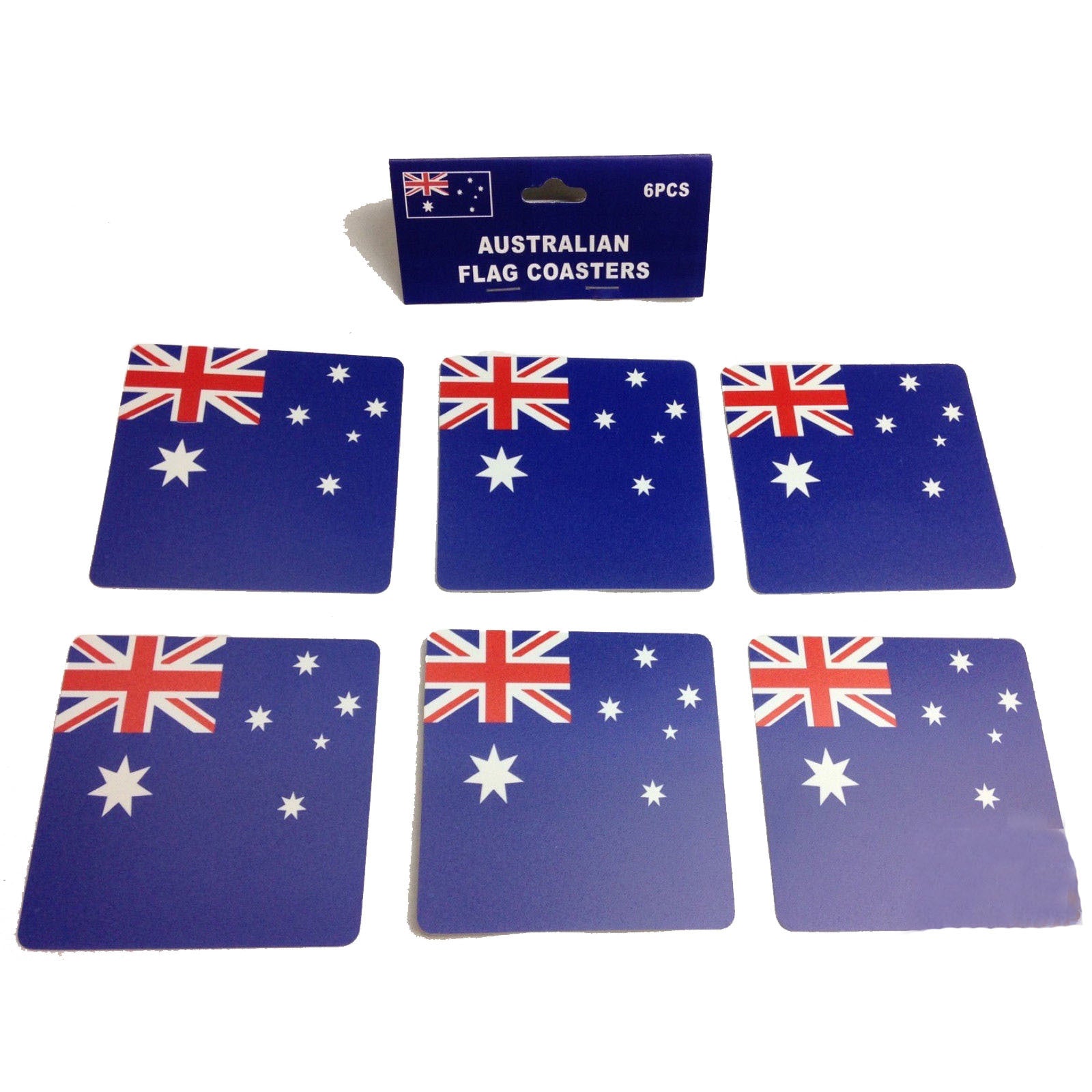 6pcs AUSTRALIA FLAG COASTERS Placemat Table Drinks Wine Beer Holder Souvenir V563-13270-1PK